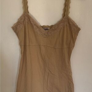 Bijubi Tan Lace Trim Cami Top